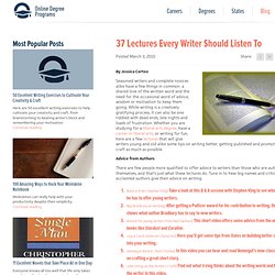 37 Lectures Every Writer Should Listen To