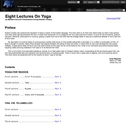 Eight Lectures On Yoga - Preface & Table of Contents