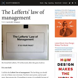 The Lefferts law of management