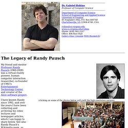 The Legacy of Randy Pausch and His Lecture Videos