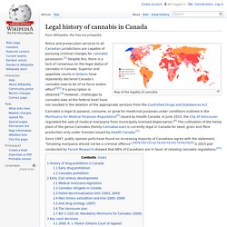 Legal history of cannabis in Canada