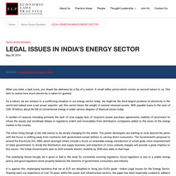 LEGAL ISSUES IN INDIA'S ENERGY SECTOR