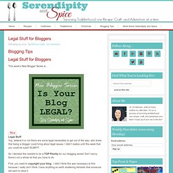 Serendipity and Spice: Best of 2012 #8 - Legal Stuff for Bloggers