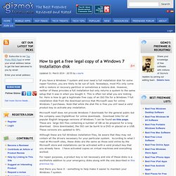 How to get a free legal copy of a Windows 7 installation disk