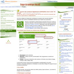 Trouver des contenus légalement réutilisables avec le site "CC Search"- Usages du numérique éducatif