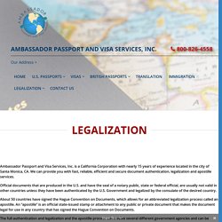 Legalization - Ambassador Passport and Visa Services
