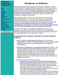 Medicinal Marijuana - Marijuana as Medicine - Marijuana Legalization Organization topic page