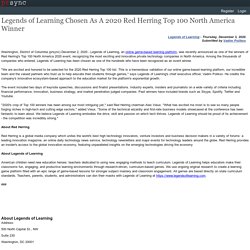 Legends of Learning Chosen As A 2020 Red Herring Top 100 North America Winner