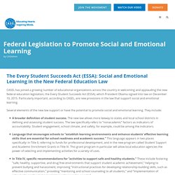 Federal Legislation to Promote Social and Emotional Learning