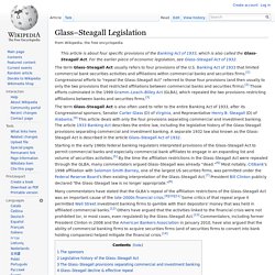 Glass–Steagall Legislation
