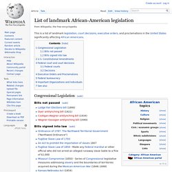List of landmark African-American legislation