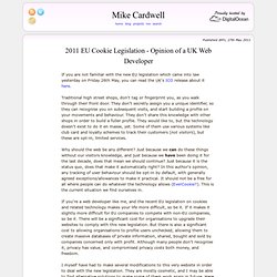 2011 EU Cookie Legislation - Opinion of a UK Web Developer