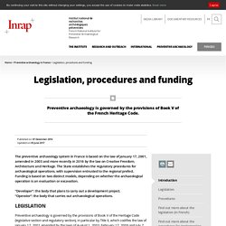 Legislation, procedures and funding