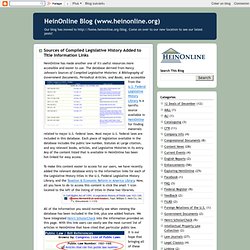 Sources of Compiled Legislative History Added to Title Information Links