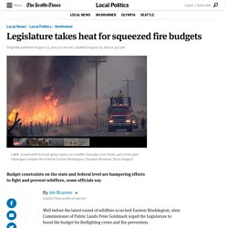 Legislature takes heat for squeezed fire budgets