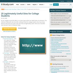 25 Legitimately Useful Sites for College Students