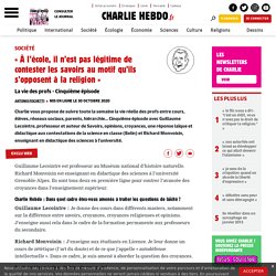 « À l'école, il n'est pas légitime de contester les savoirs au motif qu'ils s'opposent à la religion » - Charlie Hebdo