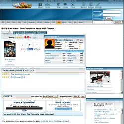 LEGO Star Wars: The Complete Saga Cheats, Codes, Videos, Walkthrough Guides for