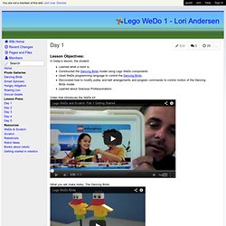 Lego WeDo 1 - Lori Andersen - Day 1