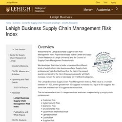 Lehigh Business Supply Chain Management Risk Index Ratings on Likelihood of Risk Increase or Decrease for 10 Different Categories