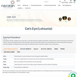 Buy Cat's Eye (Lehsunia) Gemstone Online – Navratan.com
