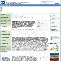 CDC EID - OCT 2006 - Zoonotic Cutaneous Leishmaniasis, Afghanistan