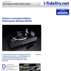 Inklusive Leistungsverstärker: Plattenspieler McIntosh MTI100  - i-fidelity.net