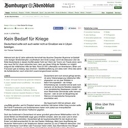 Leitartikel - Kein Bedarf für Kriege - Meinung