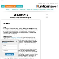 In-texter - Lektionsbanken.se - Lärare inspirerar lärare