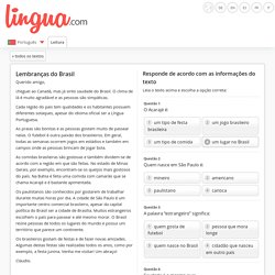 Lembranças do Brasil - Texto em português