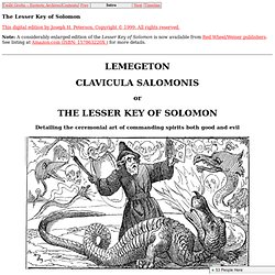 Lemegeton Clavicula Salomonis ('The Lesser Key of Solomon')