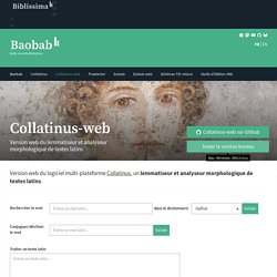 Collatinus-web - Lemmatiseur et analyseur morphologique de textes latins