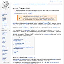 Lemme (linguistique)