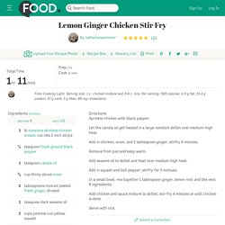 Lemon Ginger Chicken Stir Fry Recipe