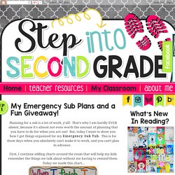 Step into 2nd Grade with Mrs. Lemons: My Emergency Sub Plans and a Fun Giveaway!