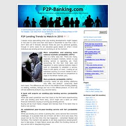 P2P Lending Trends to Watch in 2010
