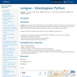 - Lengow - Développeur Python - Octobre 2013