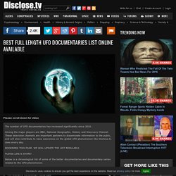 Best Full Length UFO Documentaries List Online Available