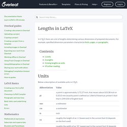 Lengths in LaTeX