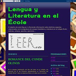Lengua y Literatura en el École: ROMANCE DEL CONDE OLINOS
