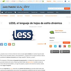 LESS, el lenguaje de hojas de estilo dinámico