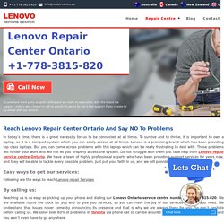 Lenovo Repair Service Centre Ontario Number +1-778-3815-820