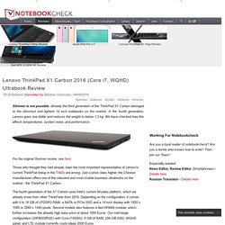 Lenovo ThinkPad X1 Carbon 2016 (Core i7, WQHD) Ultrabook Review