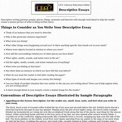 Narrative and descriptive essay examples