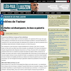 Léo-Paul Lauzon « Le blogue de Léo-Paul Lauzon