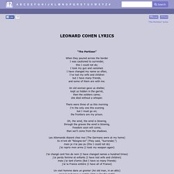 LEONARD COHEN LYRICS - The Partisan