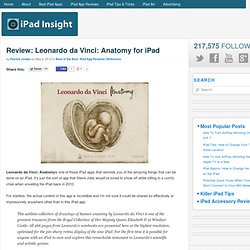 Review: Leonardo da Vinci: Anatomy for iPad