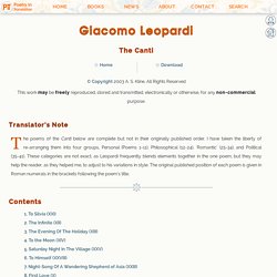 Leopardi 'The Canti'