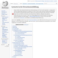 Lernorte in der Erwachsenenbildung