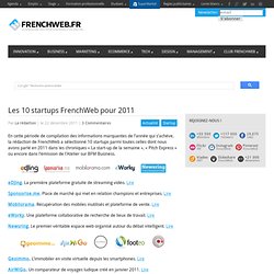 Les 10 startups FrenchWeb pour 2011